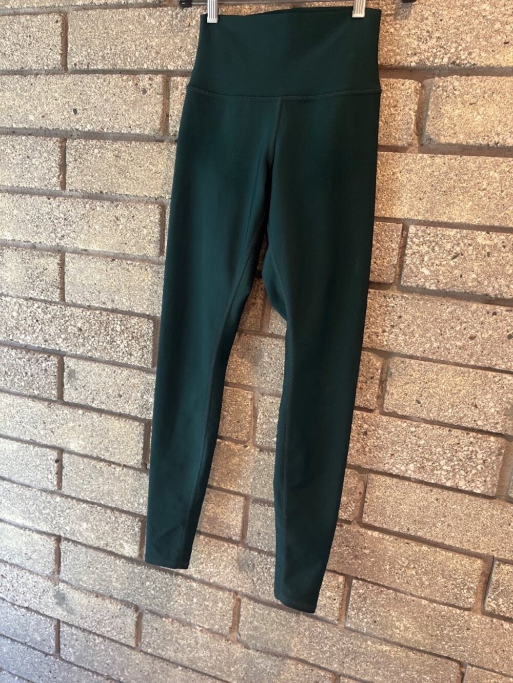 Alo High-Waist Dark Green Yoga Leggings Womens Size S Stretchy & Comfortable Act